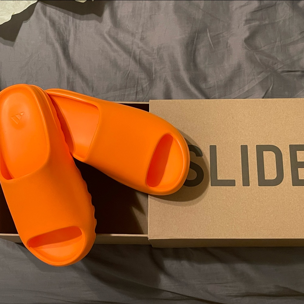 Orange Yeezy Slides